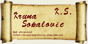 Kruna Šopalović vizit kartica